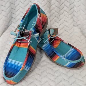 Roper Size 7.5 New Women's Chillin' Serape Striped Print Casual Shoes